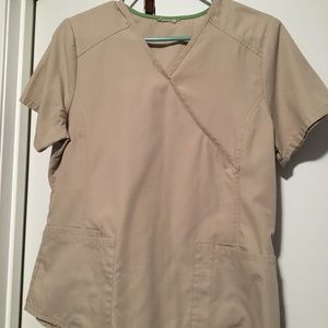 Tan scrub top